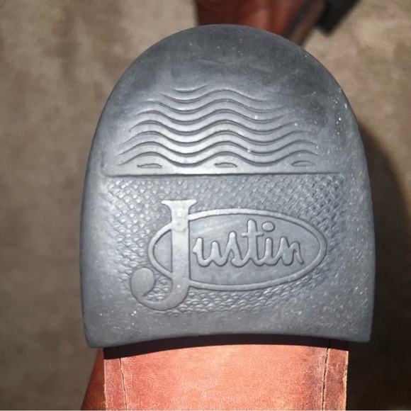 Justin Western Style Roper Boots Chestnut Brown Size 8.5B - Picture 11 of 15